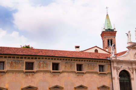Basilica Palladiana  centrally located in Vicenza s Piazza dei Signori, of which Palladio himself said that it might stand comparison with any similar work of antiquity; The Torre di Piazza and the Loggia di Capitano are on this piazzaのeditorial素材