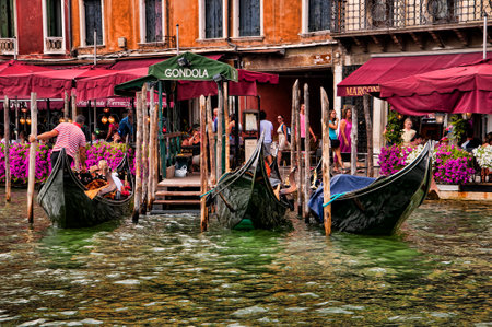 Cruising down the Grand Canal in Venice  Every corner in Venice discloses a different face of the city  La Serenissima is beautiful at all times of the day のeditorial素材