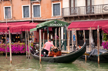 Cruising down the Grand Canal in Venice  Every corner in Venice discloses a different face of the city  La Serenissima is beautiful at all times of the day のeditorial素材