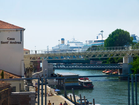 The port of Venice with Cruise Ships in Italyのeditorial素材