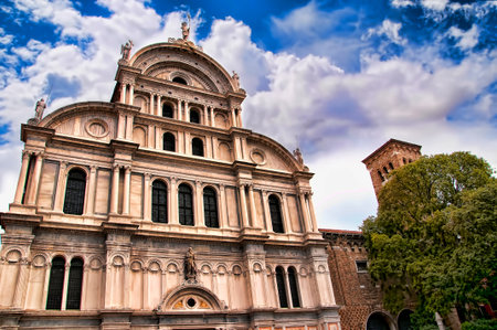 Church in Venice on the Grand Canal Italyの写真素材