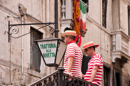 Gondolier in Venice Italyのeditorial素材