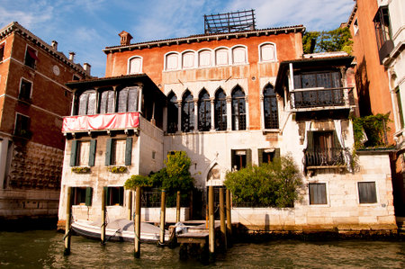 Cruising down the Grand Canal in Venice  Every corner in Venice discloses a different face of the city  La Serenissima is beautiful at all times of the day のeditorial素材