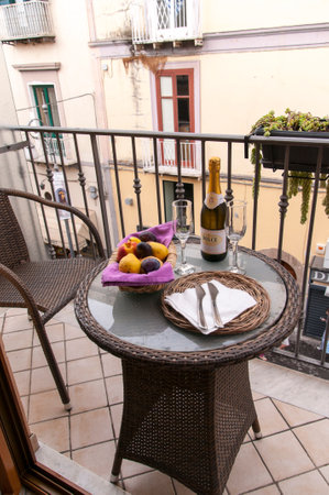 Celebration on balcony in Italyのeditorial素材