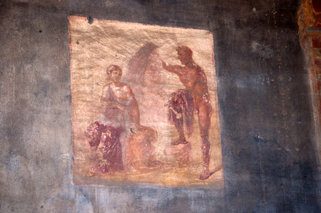 Wall paintings in Pompeii Italyのeditorial素材