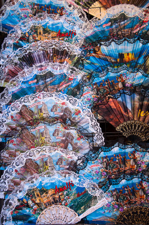 Fans for sale in Sorrento Italyのeditorial素材