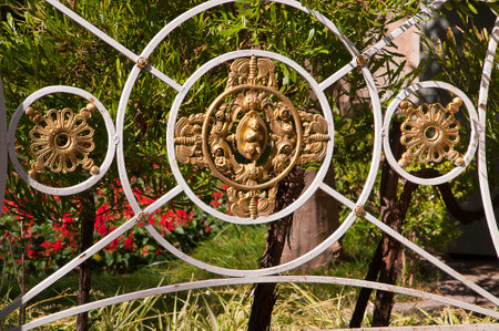 Fancy Ironwork fence in Sorrento Italyのeditorial素材