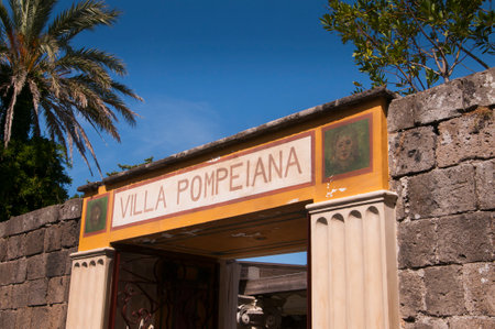 Villa in the old town of Sorrento going down into the original fishing harbour of Marina Grande in Sorrento a small city in Campania, Italy のeditorial素材