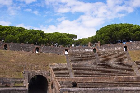 Amphitheatre in Ancient Pompeii Italyの写真素材