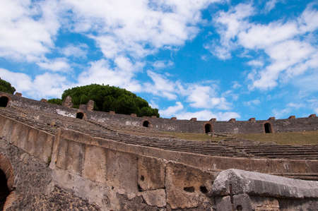 Amphitheatre in Ancient Pompeii Italyの写真素材