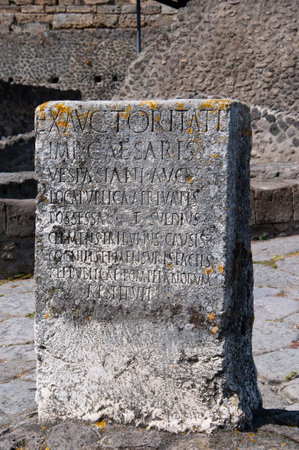 The Necropolis of the once buried city of Pompeii Italyのeditorial素材
