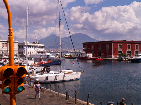 The busy Marina in the Port of Naples in Italyのeditorial素材