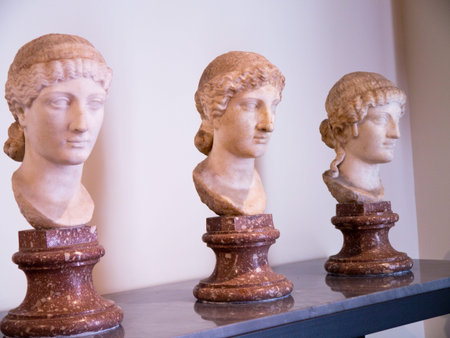 FemaleHeads from Pompeii in Naples Archaeological Museum Italy