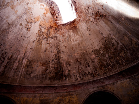 Mens Public Baths in the once buried city of Pompeii Italyのeditorial素材
