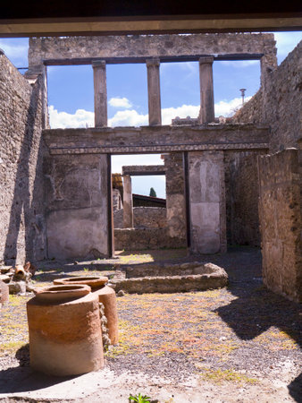 Beautiful villa in the once buried City of Pompeii Italyのeditorial素材