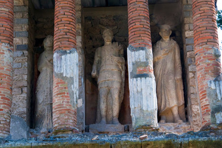 The Necropolis of the once buried city of Pompeii Italyのeditorial素材