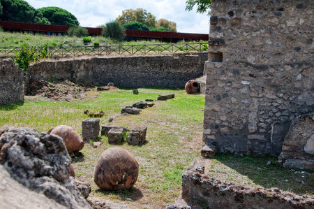 Tombs in the Necropolis of Pompeii the city buried in 79ADのeditorial素材