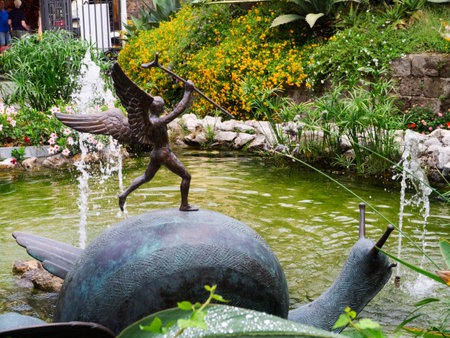Sculpture in municipal garden in Sorrento Italyのeditorial素材