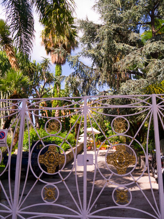 Fancy Ironwork fence in Sorrento Italyのeditorial素材