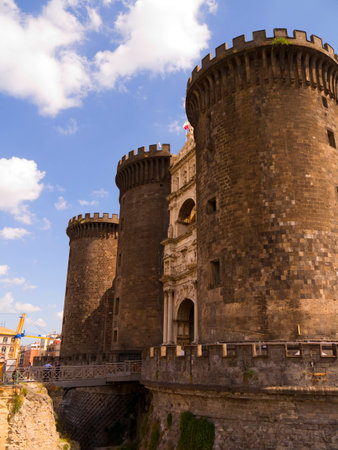 Castelo Nuevo or Ovo in Naples Italyのeditorial素材