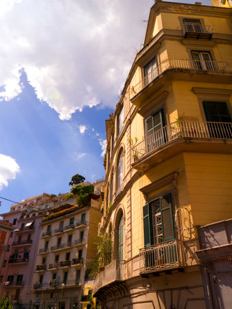 Apartment Buildings in the crowded city of Naples Italyのeditorial素材