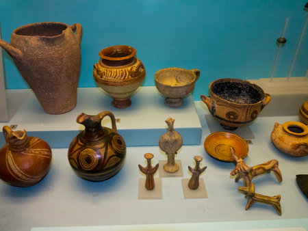 Artifacts from the Island of Crete in Museum in Englandのeditorial素材