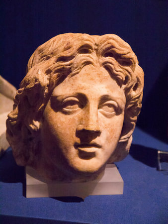 Greek head in the style of Alexander the Great in English Museumのeditorial素材