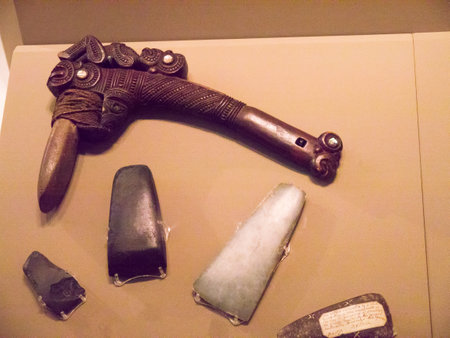 Stone age axes in Museumのeditorial素材