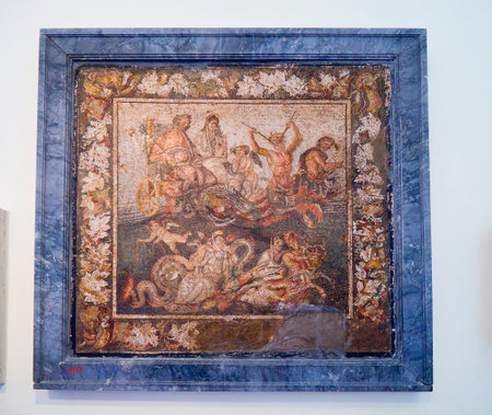 Wall Fresco from Pompeii in Naples Archaeological Museum Italyのeditorial素材