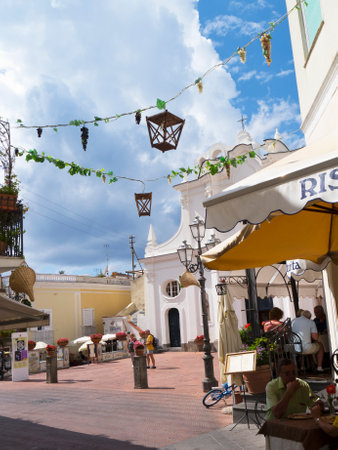 Piazza in Anacapri on the island of Capri Italyのeditorial素材