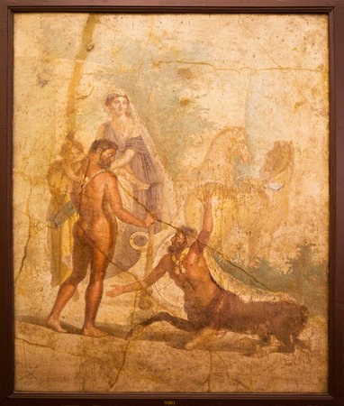 Wall Fresco from Pompeii in Naples Archaeological Museum Italy