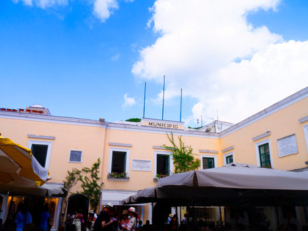 Main Square of the town of Capri Italyのeditorial素材