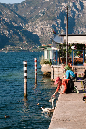 The Harbour at Malcesine on Lake Garda Italyのeditorial素材