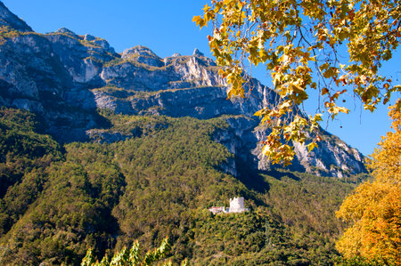 Castle above Riva Del Garda in Italyのeditorial素材
