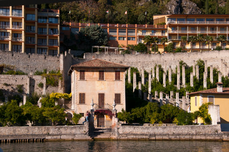 Limone on Lake Garda in Italyのeditorial素材