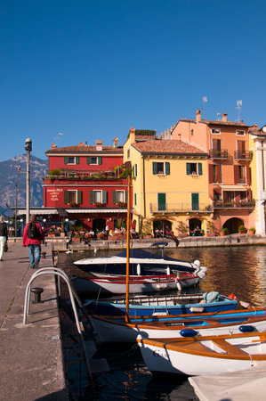The Harbour at Malcesine on Lake Garda Italyのeditorial素材