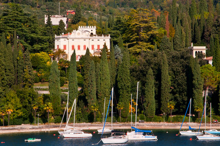 Villa near the town of Garda on Lake Garda Italyのeditorial素材