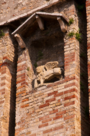 Scalieri Castle in Sirmione on Lake Garda Italyのeditorial素材