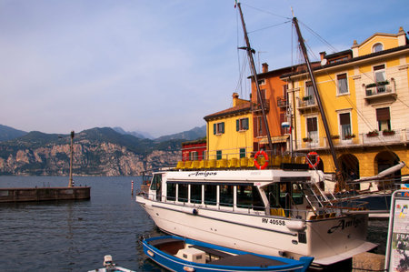 The Harbour at Malcesine on Lake Garda Italyのeditorial素材