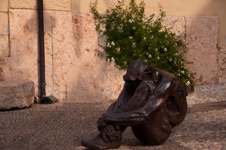 Sculpture in Malcesine on Lake Garda Italyのeditorial素材