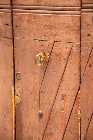 old door in Malcesine on Lake Garda Italyのeditorial素材