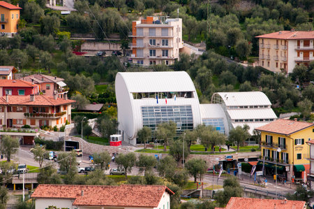 Cable Car Station  at Malcesine Lake Garda Italyのeditorial素材