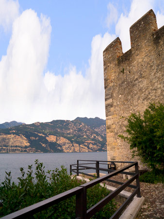 Scalieri Castle in Malcesine on Lake Garda Italyのeditorial素材