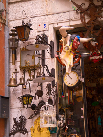 Antique shop in Malcesine on Lake Garda Italyのeditorial素材