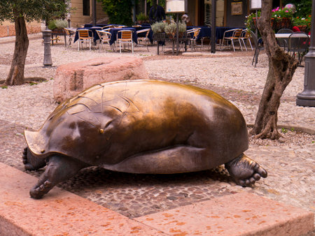 Sculpture in Malcesine on Lake Garda Italyのeditorial素材