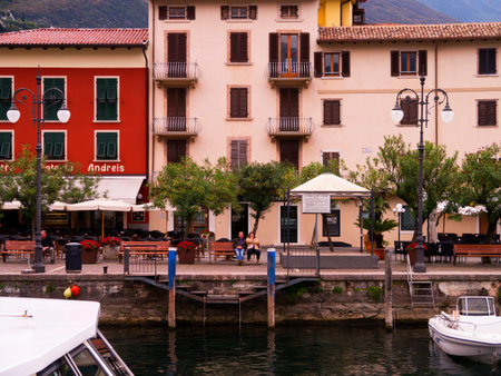 Limone is one of the lovely small towns on this lake in Northern Italy  Lake Garda is a popular European tourist destination situated near the Dolomites and Italian Alpsのeditorial素材