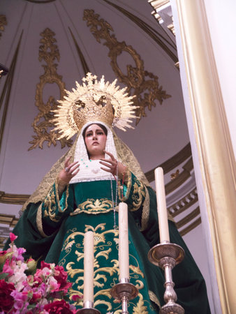 Our Lady of Sorrows in the Iglesia El Salvador in Nerja Andalucai Spainのeditorial素材