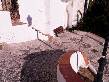 Cobbled Path to one of the beaches in Nerja Spainのeditorial素材
