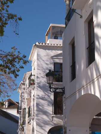 Narrow Street in Nerja Andalucia Spainのeditorial素材