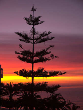 Sunset over the sea at Nerja Andalucia Spainの写真素材
